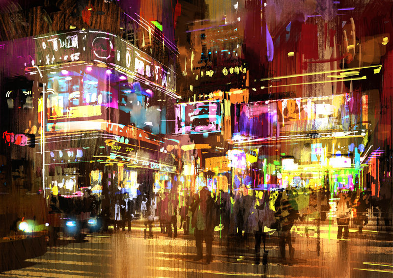 夜街彩绘-插图