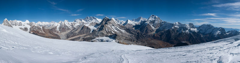 尼泊尔默拉峰附近喜马拉雅山全景