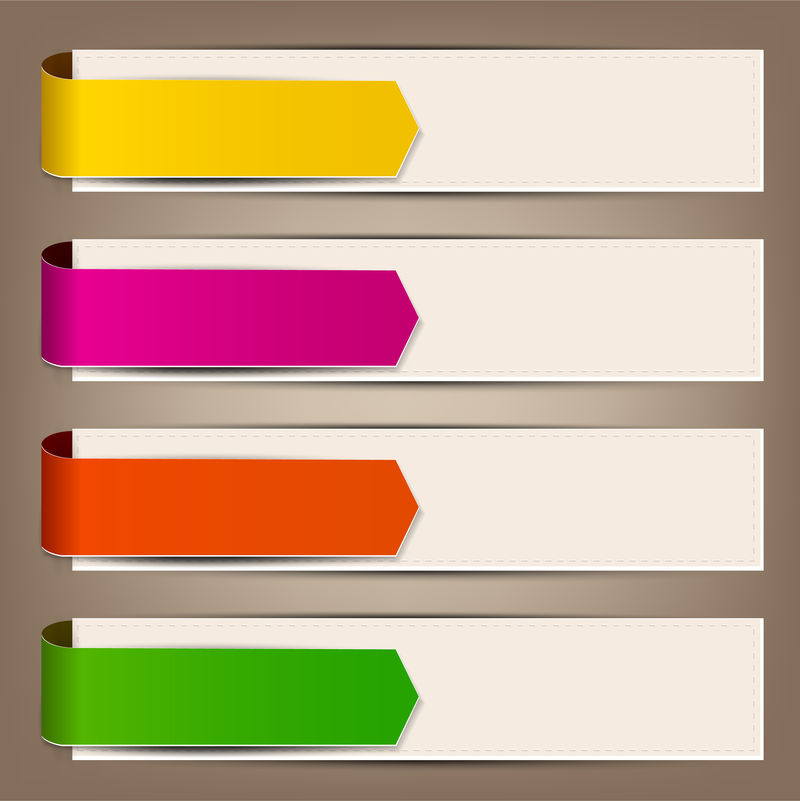 彩色书签和文字箭头