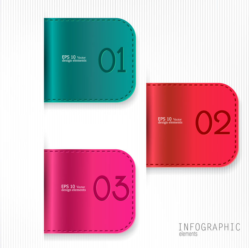 书签、贴纸、标签、标签的集合。编号横幅。维特