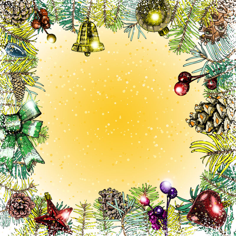 手绘年画涂鸦。与新叶合影