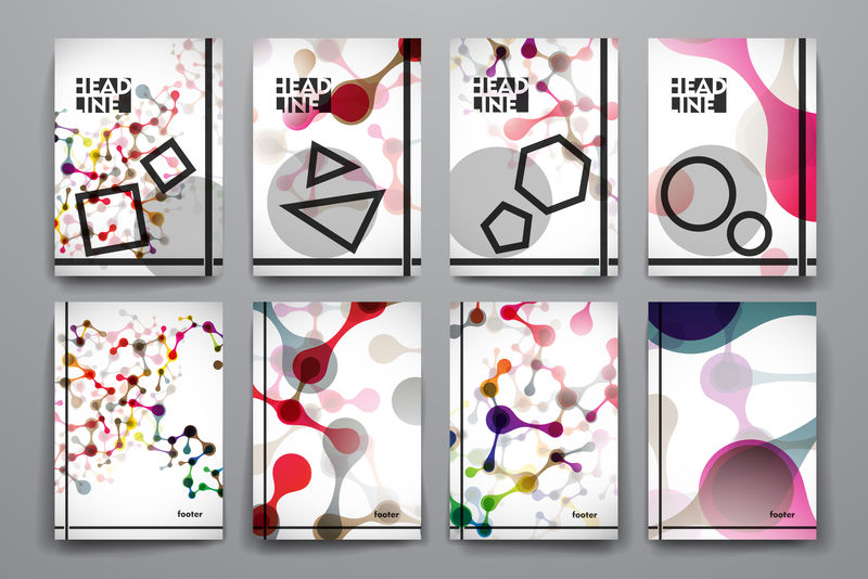 小册子，DNA分子风格海报设计模板