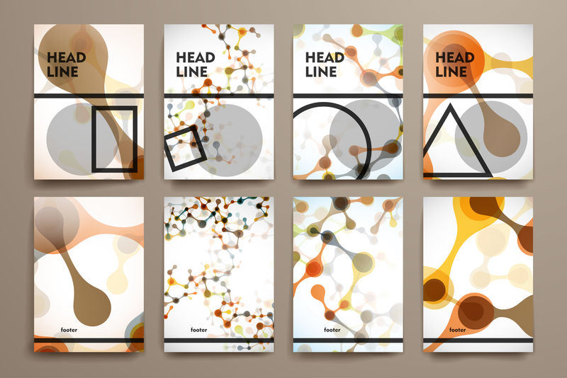 小册子，DNA分子风格海报设计模板