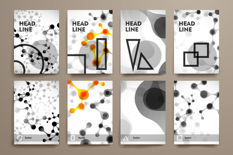 小册子，DNA分子风格海报设计模板