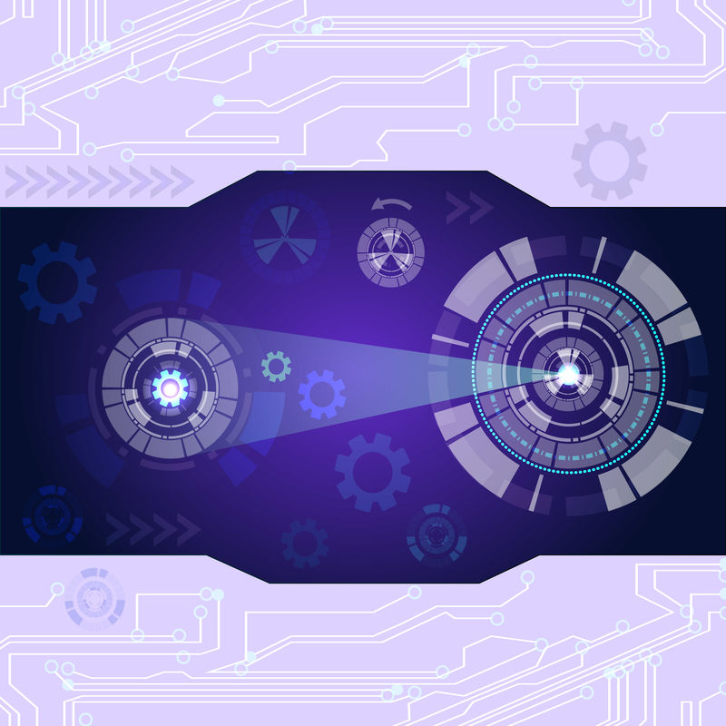 深紫色抽象技术背景。矢量图。