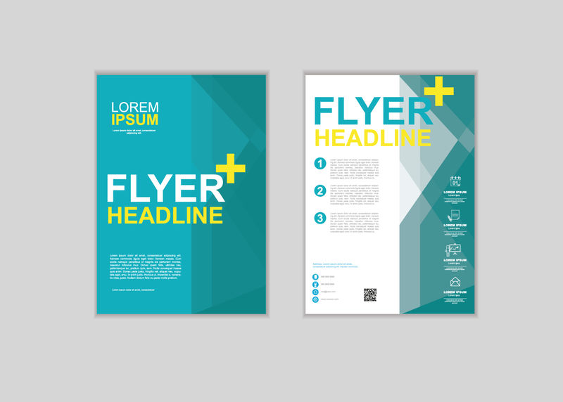 矢量小册子平面设计布局模板，4个尺寸组4