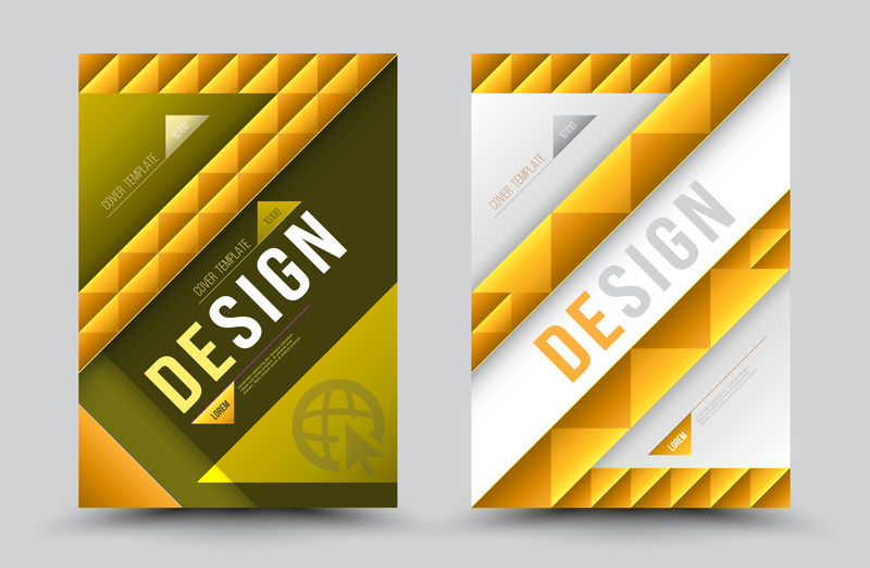 年度报表模板设计-封面版面设计矢量