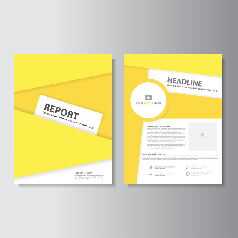 黄色小册子A4传单营销和广告用小册子模板集