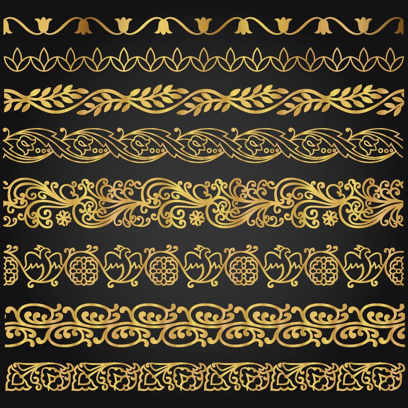 边界-线条装饰古董集-设计邀请函、框架、菜单的装饰元素