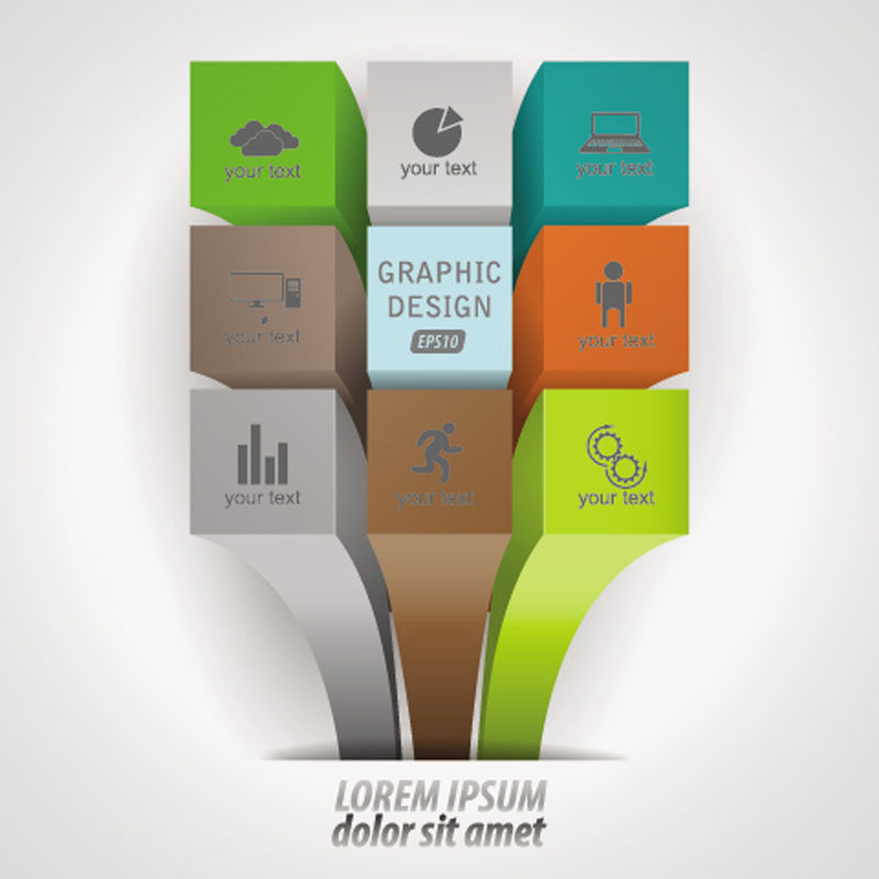 现代信息图形数据/矢量模式/可用于商业、广告、设计和演示