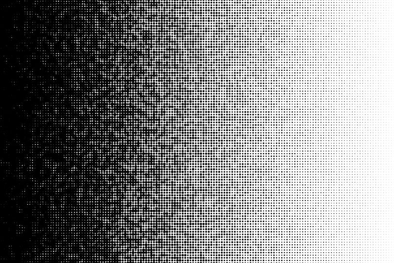 矢量半色调过渡图案-由具有随机大小圆圈的点组成
