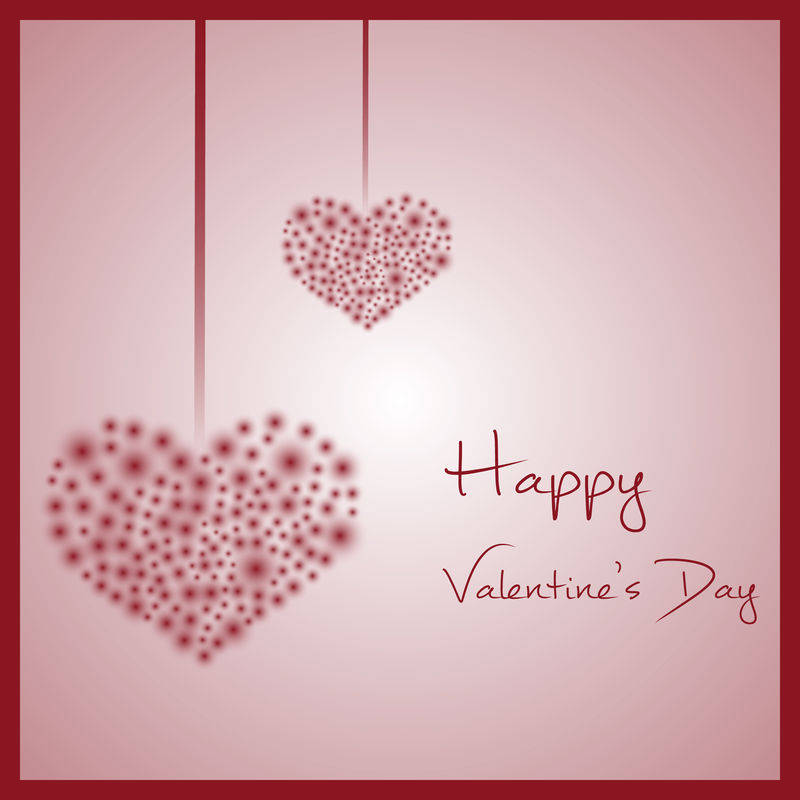 小红灯下挂着红心的情人节快乐EPS10