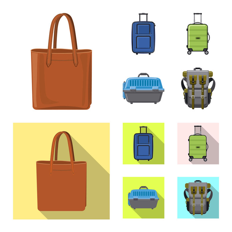 行李箱和行李符号的独立对象-收集手提箱和旅行库存标志