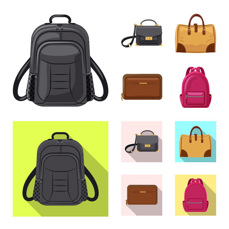 行李箱和行李符号的独立对象-用于Web的手提箱和旅行库存符号集