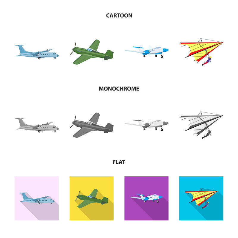 飞机和运输图标的孤立对象-Web的平面和天空股票符号集