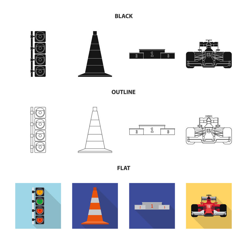 汽车和拉力图标的矢量图-网络的汽车和赛车标志集合