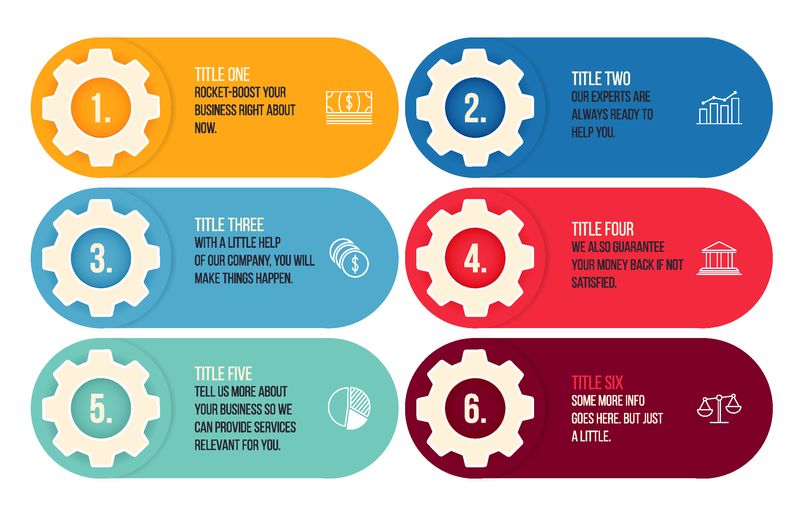 白色背景上的齿轮编号选项模板-机械、团队、合作等概念