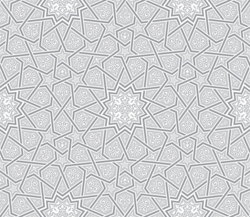 式星形装饰-浅灰色背景-矢量插图