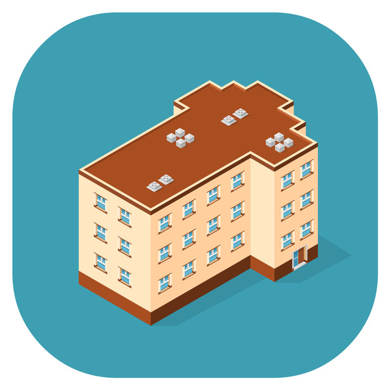 等距酒店-公寓-任何商业建筑-地图和网络印刷作品