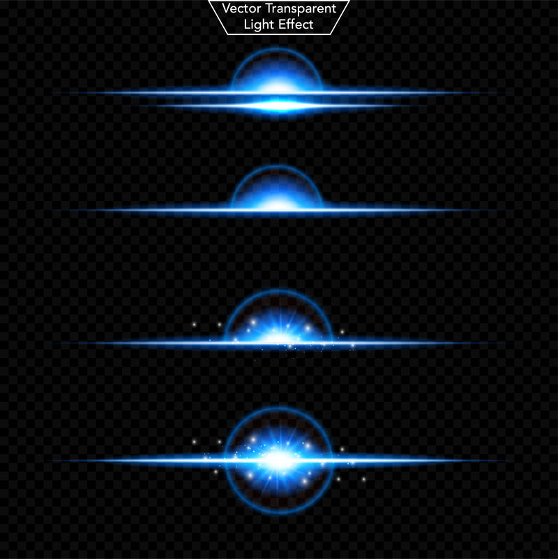 辉光效应星的创意概念矢量集在黑色背景下迸发出火花-为说明模板艺术设计-旗帜圣诞庆祝-魔术闪光能量射线