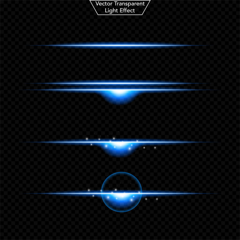 霓虹灯系列-矢量光效果设置为透明隔离-抽象的逆波霓虹物体-80年代灯光风格