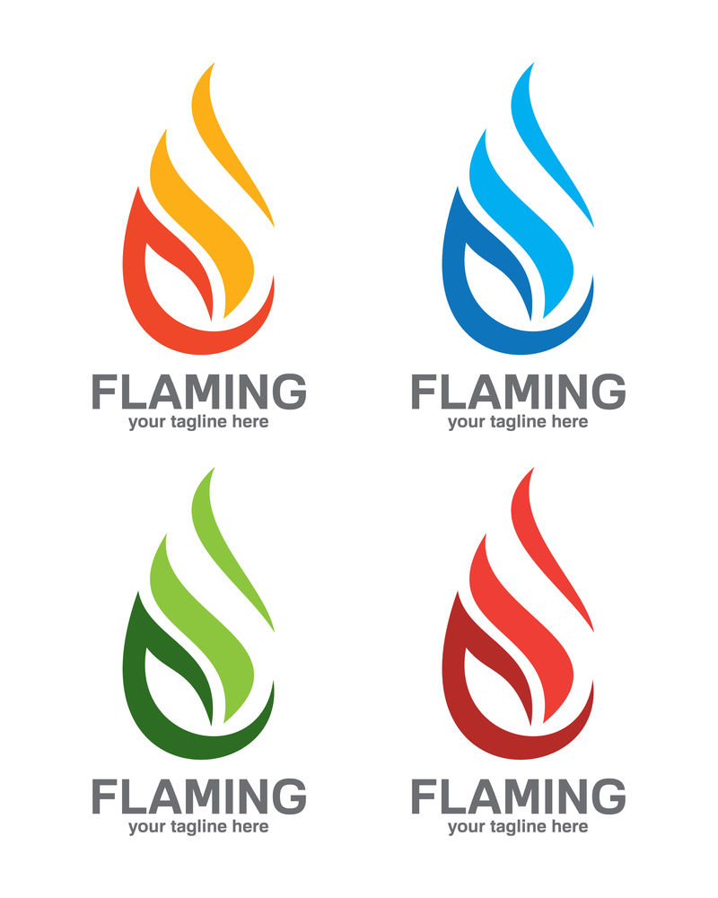 抽象火焰标识设计-创意火矢量元素