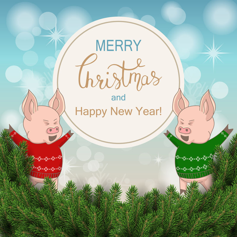 假日矢量字体背景。圣诞快乐概念