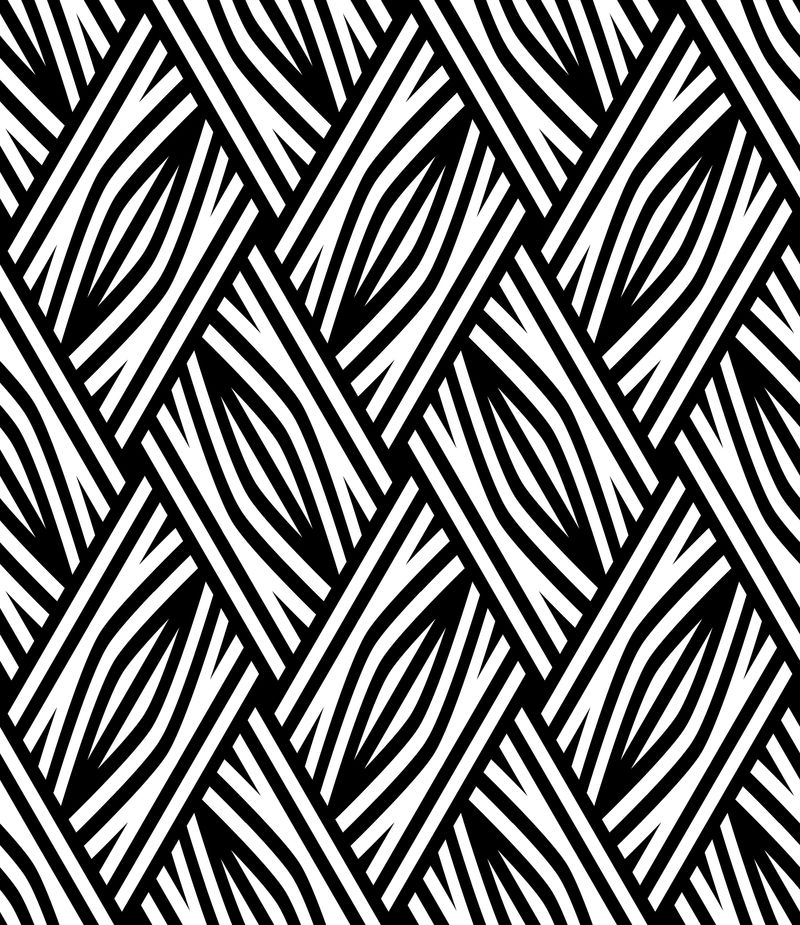 矢量无缝纹理-现代几何背景-单色重复图案-编织条纹