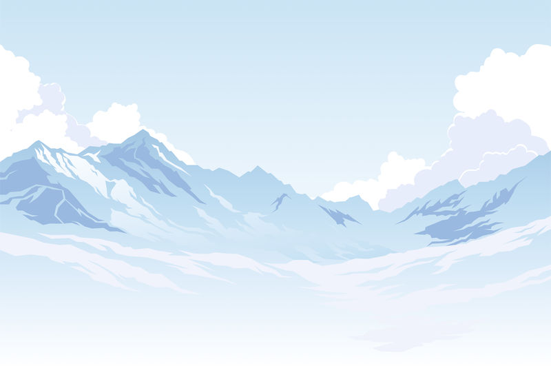 天空中的群山与云