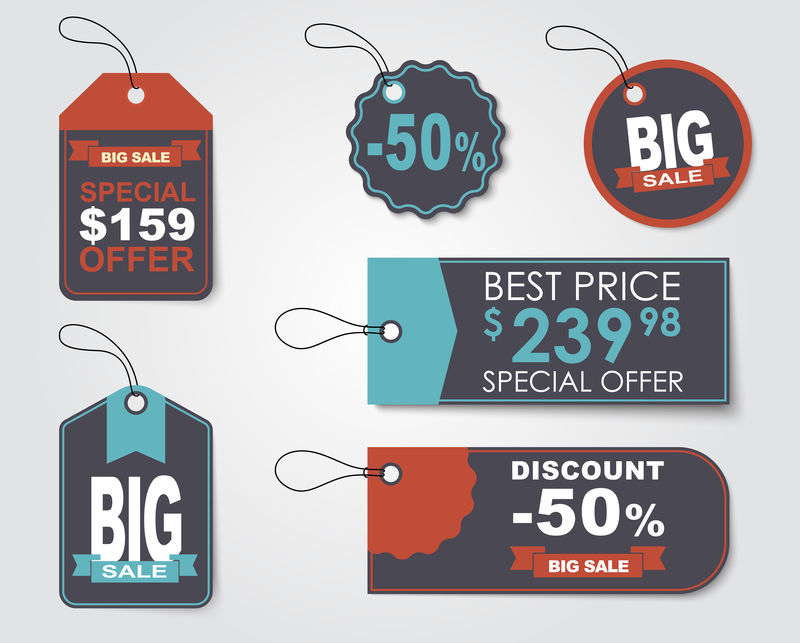 复古风格的一组标签