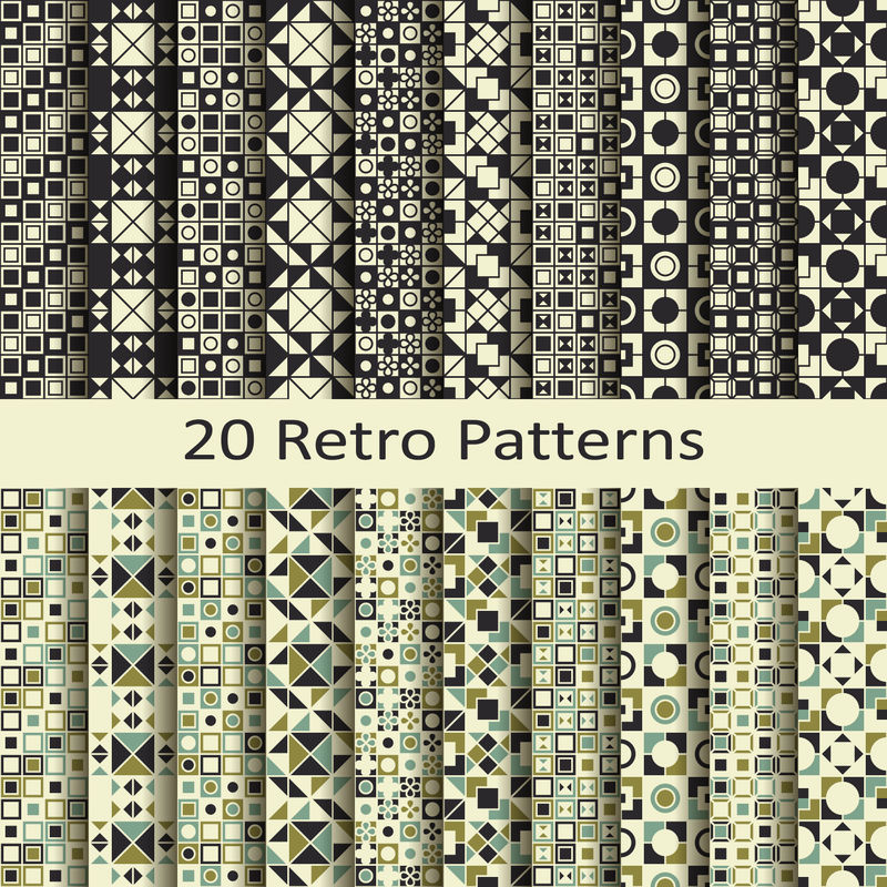 一套20种复古图案