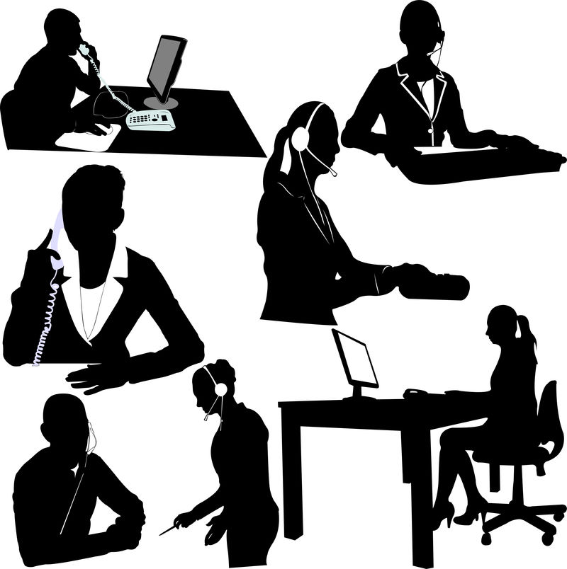 秘书和呼叫中心操作员矢量