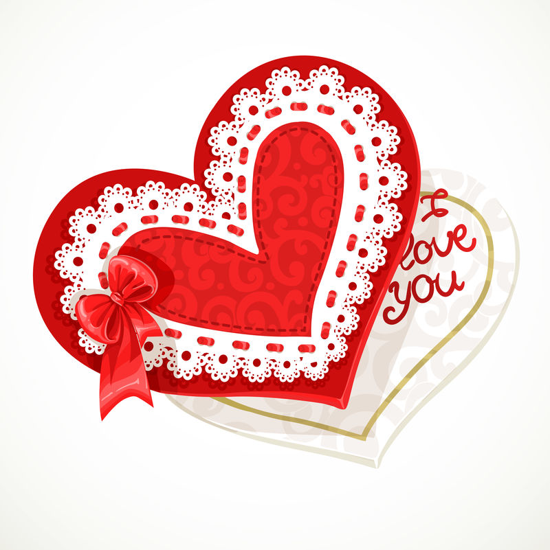 白底蕾丝情人心