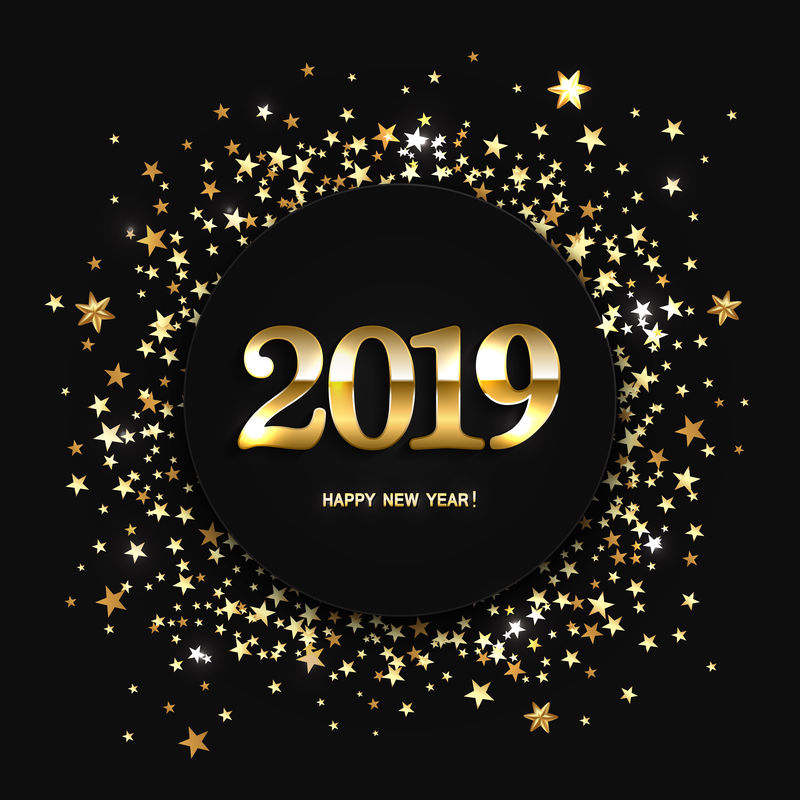 以圣诞节G为背景的2019年新年矢量图