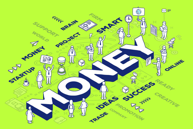 三维人字钱的矢量图解