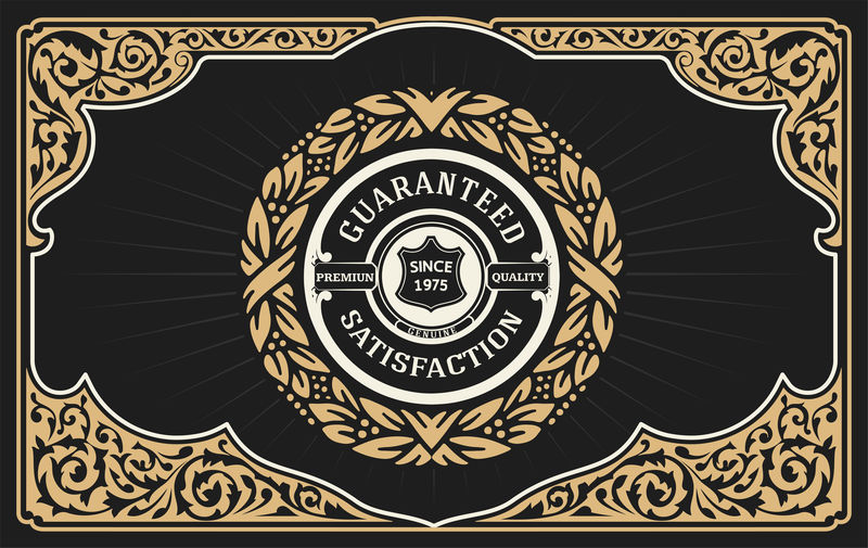 带有月桂花环标志的旧设计