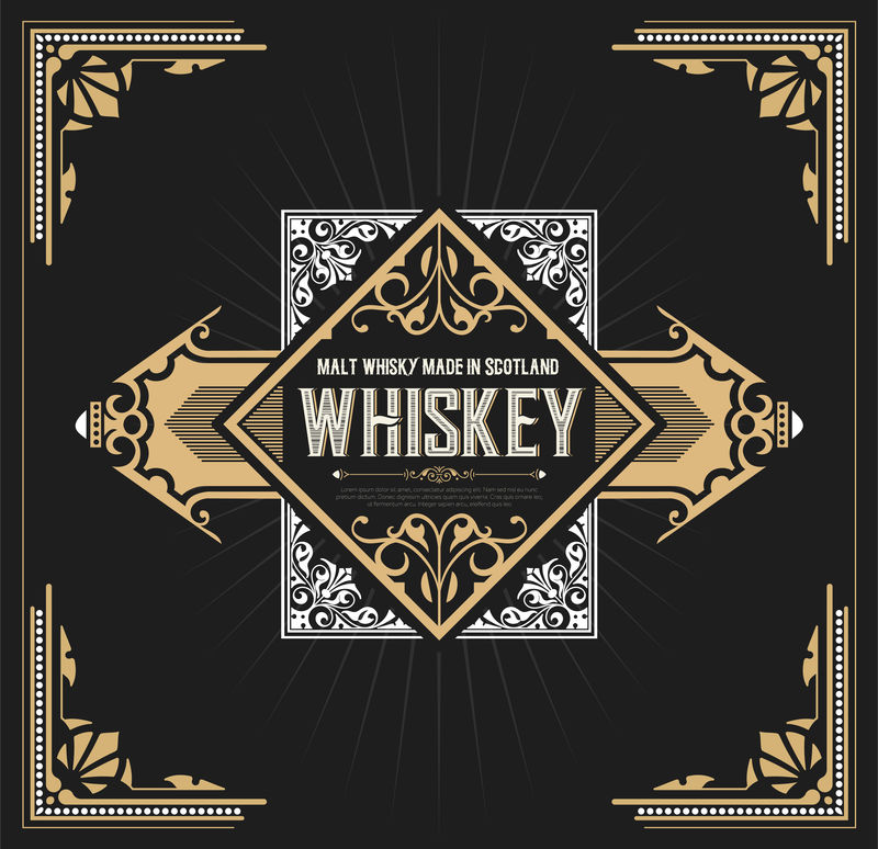 威士忌和葡萄酒标签的葡萄酒标签设计