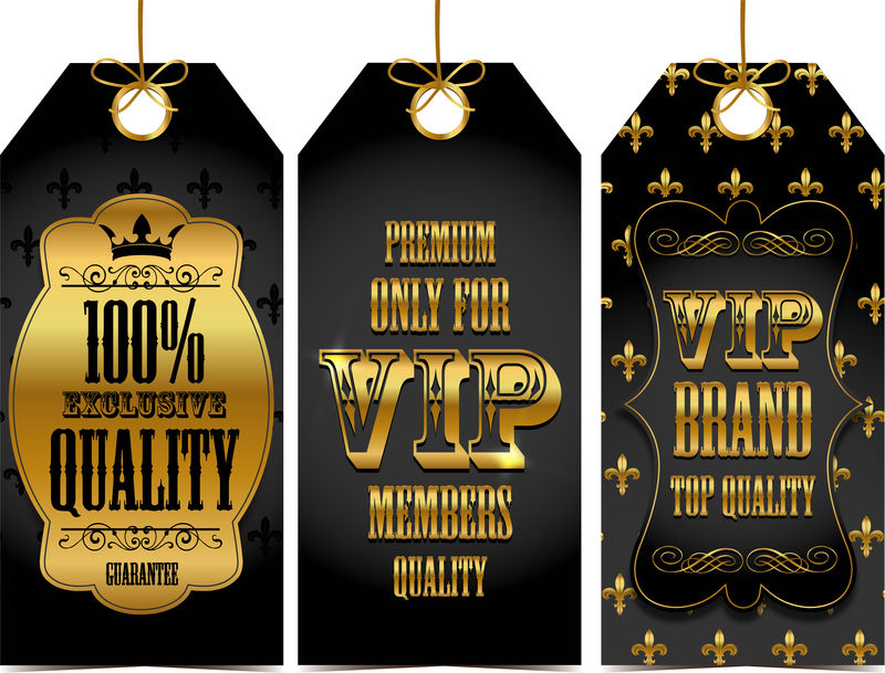 带有黄金元素的VIP标签