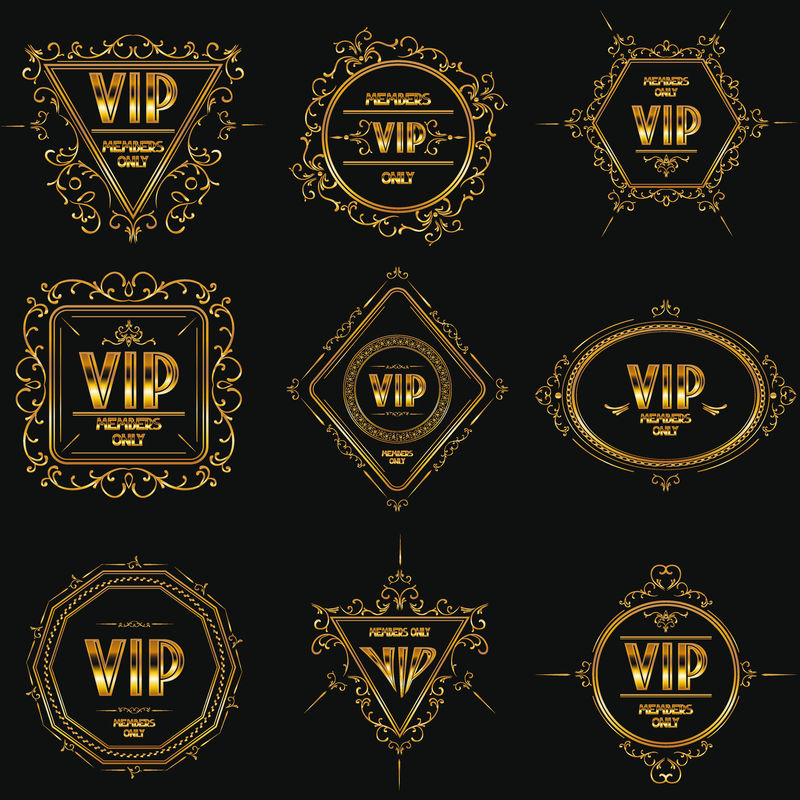 金色豪华花卉VIP框架套装