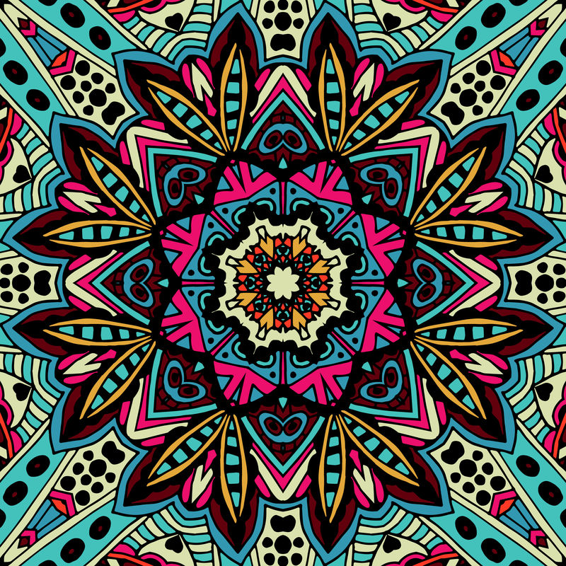 抽象部落复古无缝图案装饰