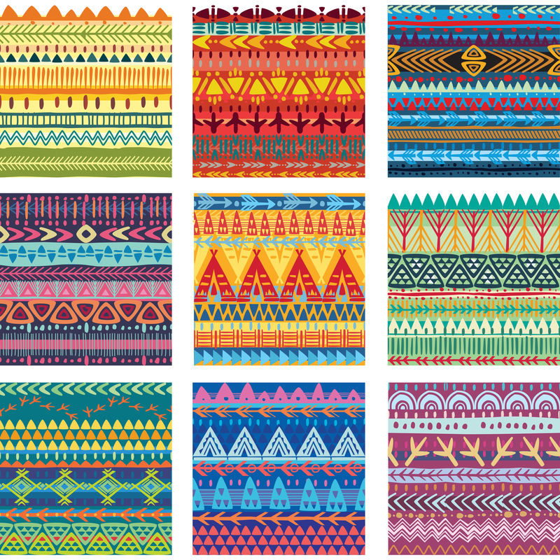 色彩无缝部落纹理