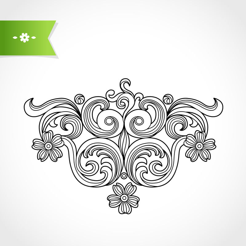 复古华丽的图案-可放置文字-维多利亚式花卉装饰-传统装饰-可用于贺卡、结婚请柬、包包、服装等装饰