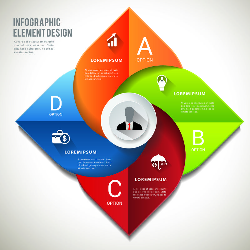 商业模板现代信息图表-可用于演示、数据图表和信息图表业务