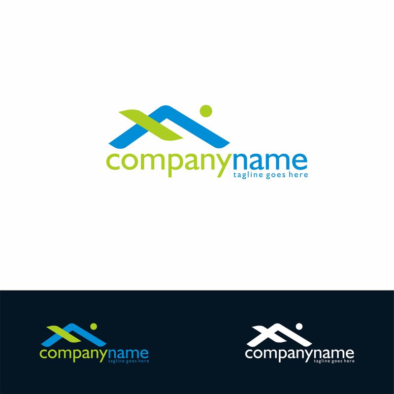 抽象房地产代理标志图标矢量设计-出租、出售房地产矢量标识、房屋清洁、房屋保安、房地产拍卖-矢量建筑标识概念