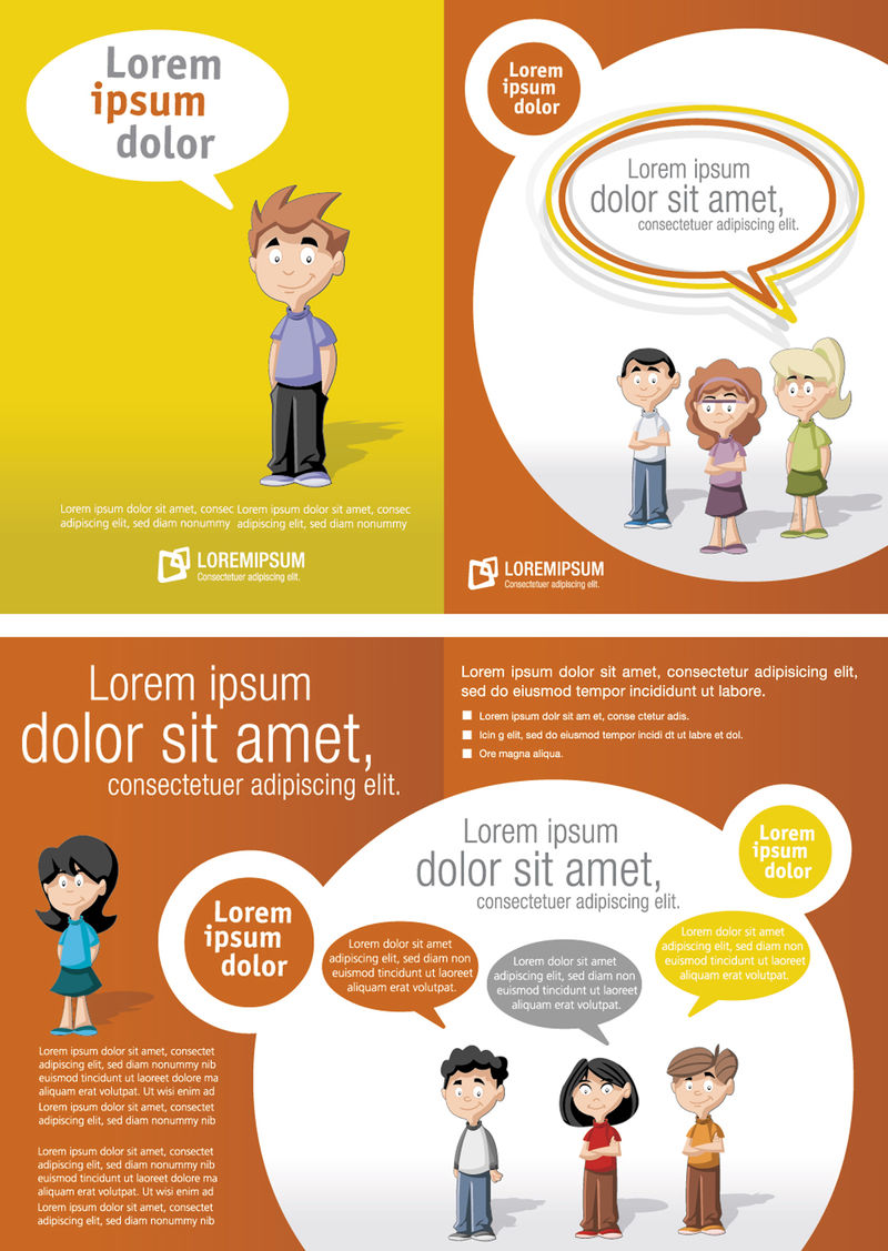 儿童广告小册子彩色模板