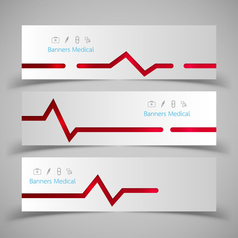 一套医学横幅矢量图。每股收益10.