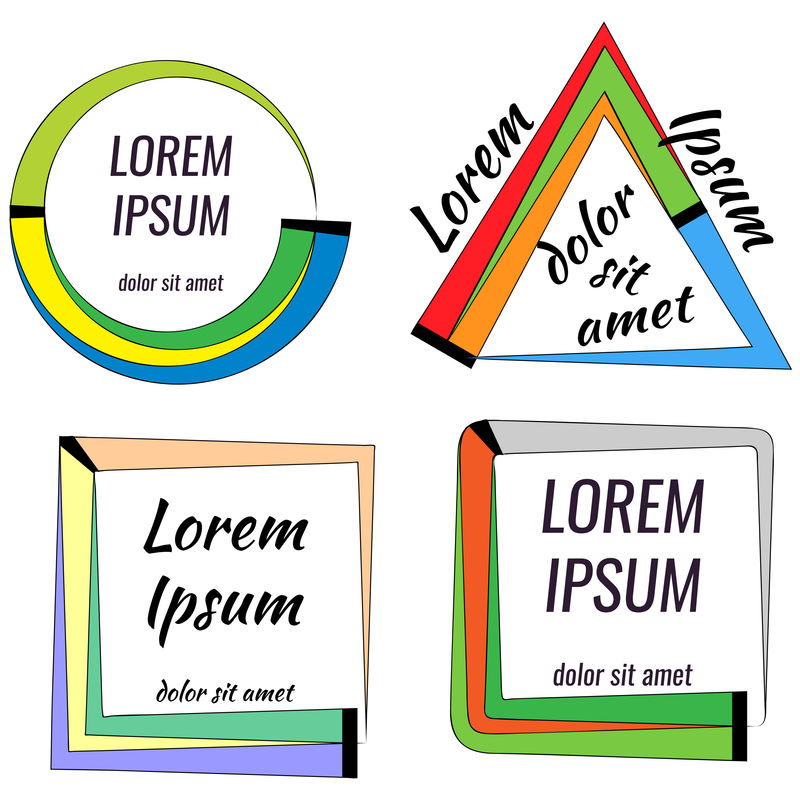 矢量标识。抽象框架设计。
