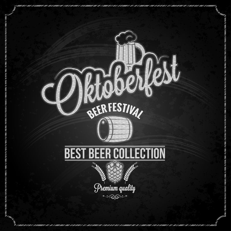 Oktoberfest粉笔海报矢量背景