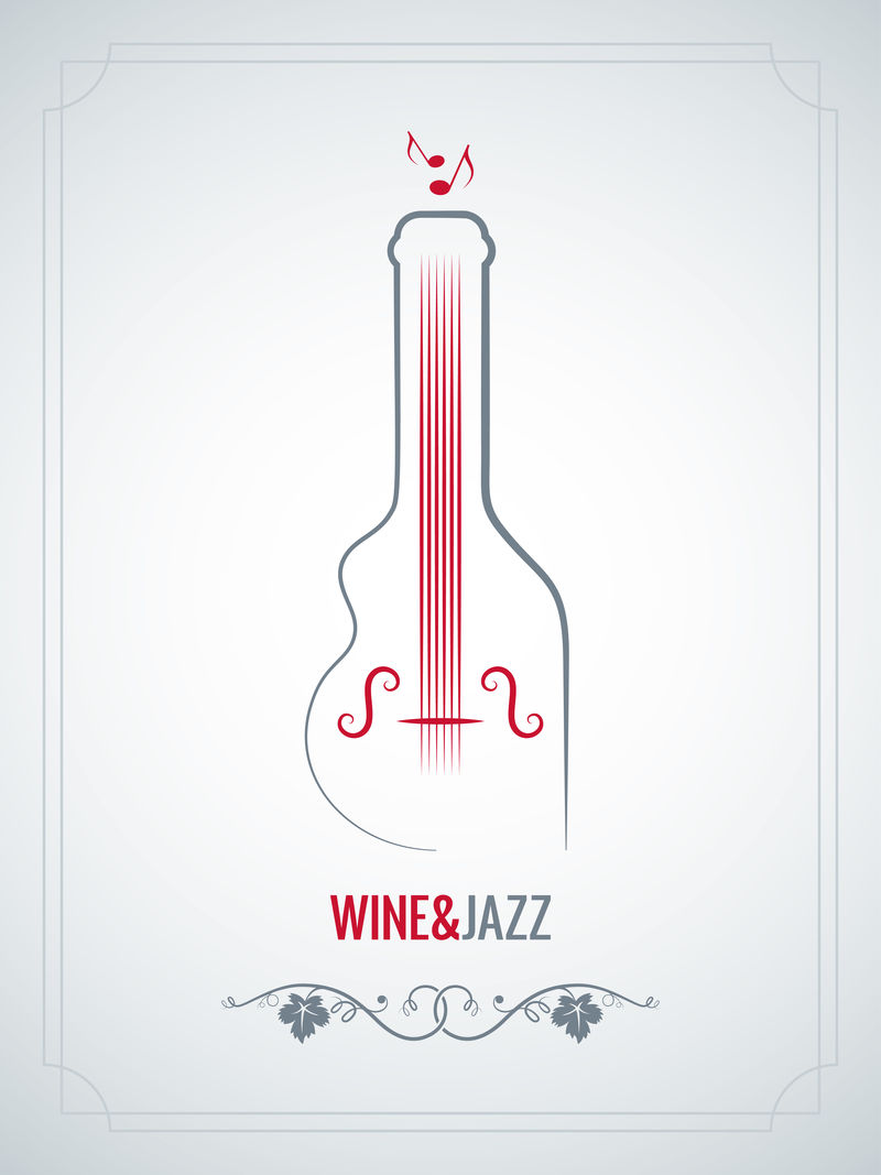 酒瓶爵士乐设计矢量背景
