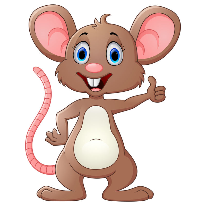 可爱的老鼠卡通拇指向上